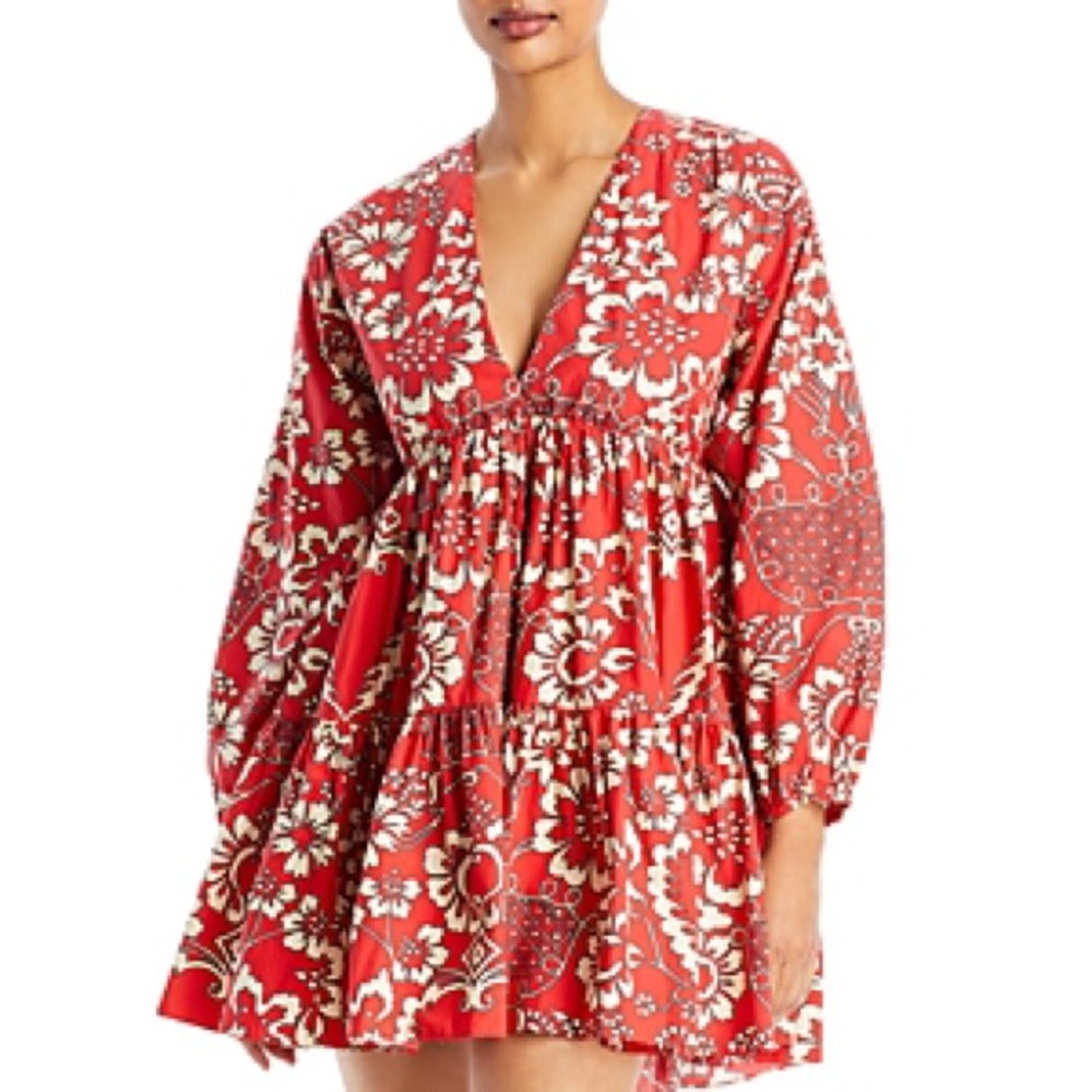 NWT RHODE Jane V Neck Long Sleeve Dress